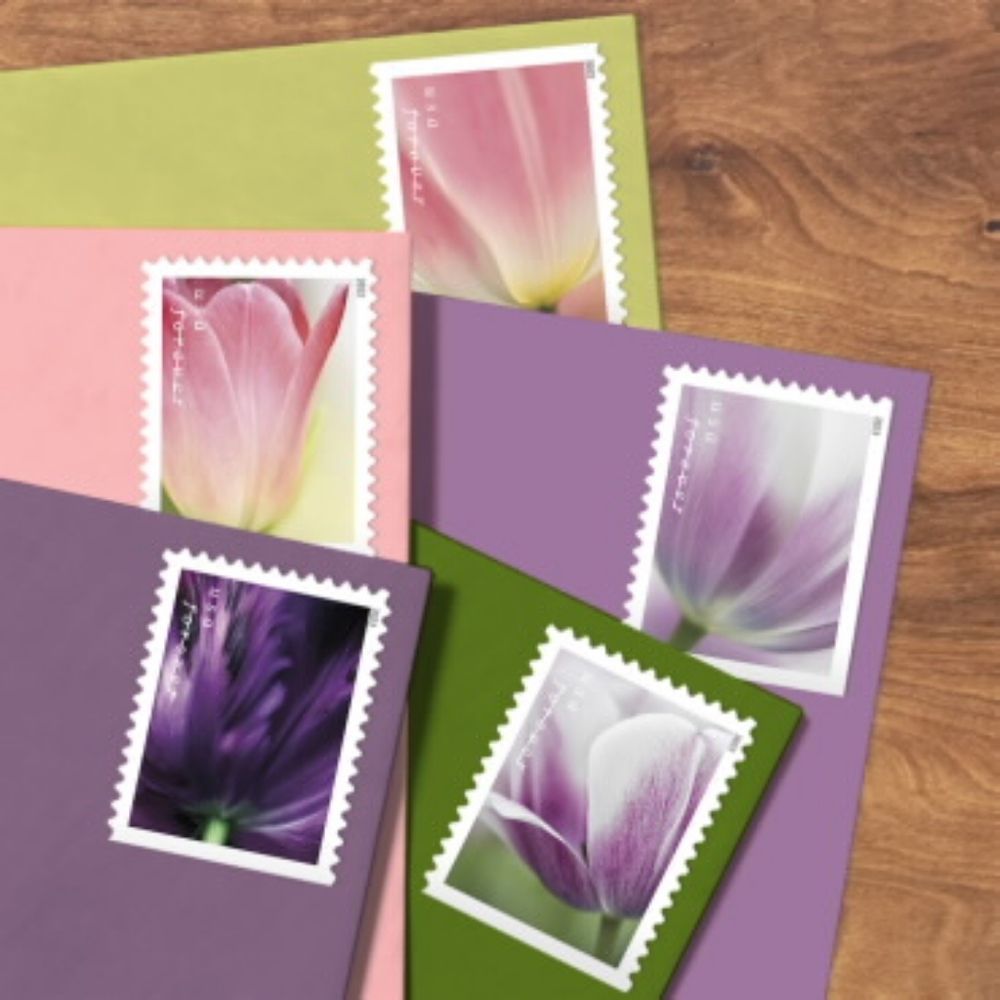 100 Tulip Blossoms 2022‎ Forever Postage Stamps US Postal USPS Wedding Flowers